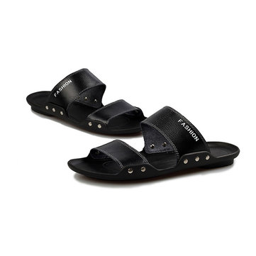 2015 nouveaux hommes d'été grande taille pantoufles chaussures de plage loisirs sandales en cuir& 
